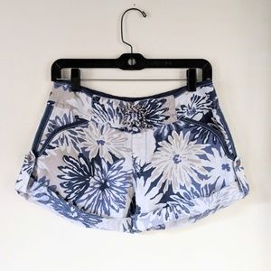 Free People Floral Print Lace Up Shorts